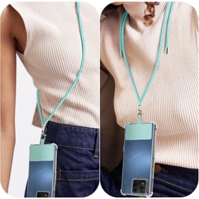 Avizar Cordon pour Smartphone Nylon Tressé 80cm Réglable Accroche Universelle Turquoise — image 3