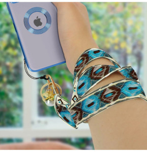 Avizar Cordon pour Smartphone Universel Coque et Étui Coton Tressé Aztèque