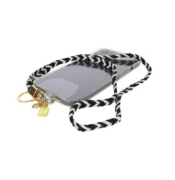 Avizar Cordon pour Smartphone Universel Coque et Étui Coton Tressé Zèbre