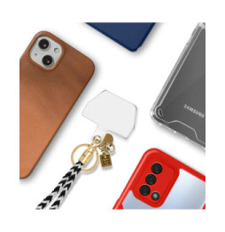 Avizar Cordon pour Smartphone Universel Coque et Étui Coton Tressé Zèbre