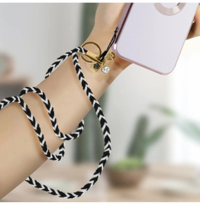Avizar Cordon pour Smartphone Universel Coque et Étui Coton Tressé Zèbre