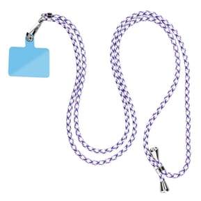 Avizar Cordon pour Smartphone Universel Coque et Étui Nylon Tressé Réglable 90cm blanc et violet