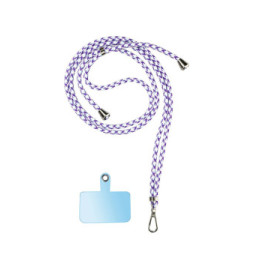 Avizar Cordon pour Smartphone Universel Coque et Étui Nylon Tressé Réglable 90cm blanc et violet