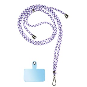 Avizar Cordon pour Smartphone Universel Coque et Étui Nylon Tressé Réglable 90cm blanc et violet — image 2