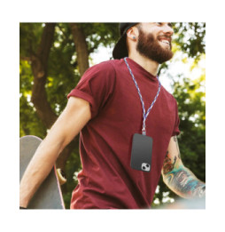 Avizar Cordon pour Smartphone Universel Coque et Étui Nylon Tressé Réglable 90cm blanc et violet