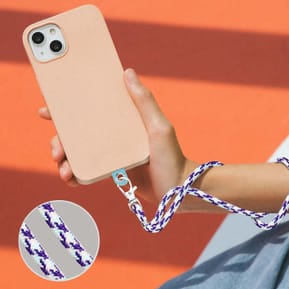 Avizar Cordon pour Smartphone Universel Coque et Étui Nylon Tressé Réglable 90cm blanc et violet — image 5