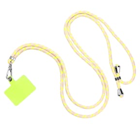 Avizar Cordon pour Smartphone Universel Coque et Étui Nylon Tressé Réglable 90cm gris et jaune