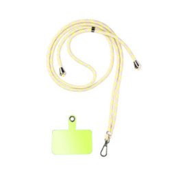 Avizar Cordon pour Smartphone Universel Coque et Étui Nylon Tressé Réglable 90cm gris et jaune