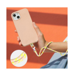 Avizar Cordon pour Smartphone Universel Coque et Étui Nylon Tressé Réglable 90cm gris et jaune