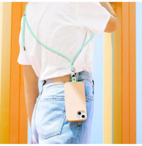 Avizar Cordon pour Smartphone Universel Coque et Étui Nylon Tressé Réglable 90cm vert