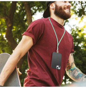 Avizar Cordon pour Smartphone Universel Coque et Étui Nylon Tressé Réglable 90cm vert