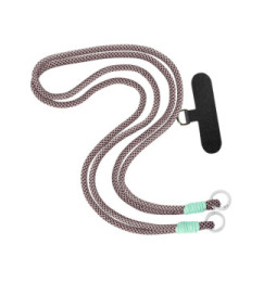 Avizar Cordon pour Téléphone Double Cordon Nylon 60cm Attache Universelle Noir / Orange
