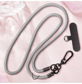 Avizar Cordon pour Téléphone Tour de Cou 60cm Attache Universelle Gris