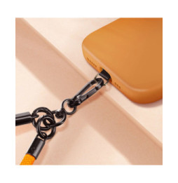 Avizar Cordon pour Téléphone Tour de Cou 60cm Attache Universelle Orange