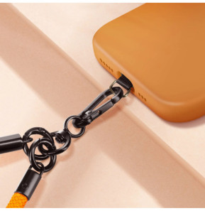 Avizar Cordon pour Téléphone Tour de Cou 60cm Attache Universelle Orange