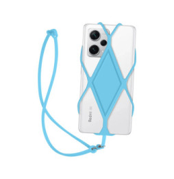 Avizar Cordon silicone pour Smartphone universel Tour du Cou Bleu Pâle
