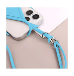 Avizar Cordon silicone pour Smartphone universel Tour du Cou Bleu Pâle
