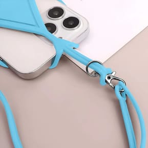 Avizar Cordon silicone pour Smartphone universel Tour du Cou Bleu Pâle — image 3