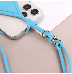 Avizar Cordon silicone pour Smartphone universel Tour du Cou Bleu Pâle
