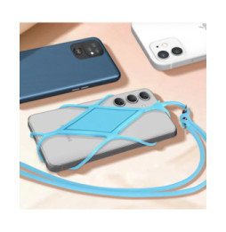 Avizar Cordon silicone pour Smartphone universel Tour du Cou Bleu Pâle