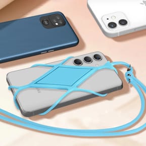 Avizar Cordon silicone pour Smartphone universel Tour du Cou Bleu Pâle — image 4