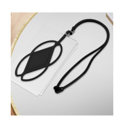 Avizar Cordon silicone pour Smartphone universel Tour du Cou Noir