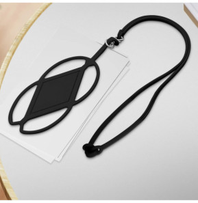 Avizar Cordon silicone pour Smartphone universel Tour du Cou Noir