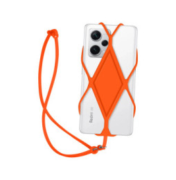 Avizar Cordon silicone pour Smartphone universel Tour du Cou Orange
