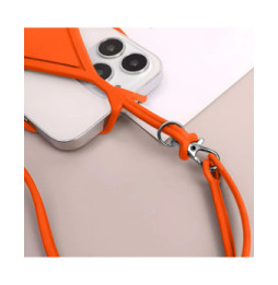 Avizar Cordon silicone pour Smartphone universel Tour du Cou Orange