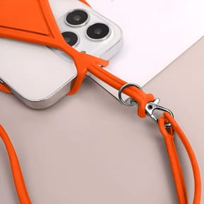 Avizar Cordon silicone pour Smartphone universel Tour du Cou Orange — image 3