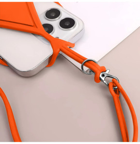 Avizar Cordon silicone pour Smartphone universel Tour du Cou Orange