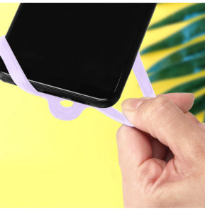 Avizar Cordon Smartphone avec Silicone Universel Extensible Réglable 90cm lavande