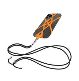 Avizar Cordon Smartphone avec Silicone Universel Extensible Réglable 90cm orange