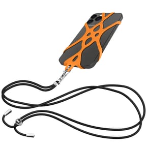 Avizar Cordon Smartphone avec Silicone Universel Extensible Réglable 90cm orange