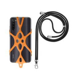 Avizar Cordon Smartphone avec Silicone Universel Extensible Réglable 90cm orange