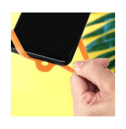 Avizar Cordon Smartphone avec Silicone Universel Extensible Réglable 90cm orange