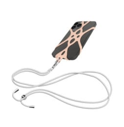 Avizar Cordon Smartphone avec Silicone Universel Extensible Réglable 90cm rose