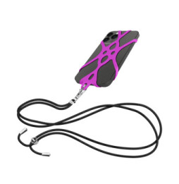 Avizar Cordon Smartphone avec Silicone Universel Extensible Réglable 90cm violet