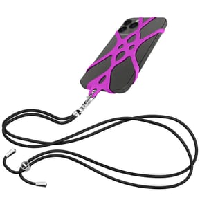 Avizar Cordon Smartphone avec Silicone Universel Extensible Réglable 90cm violet