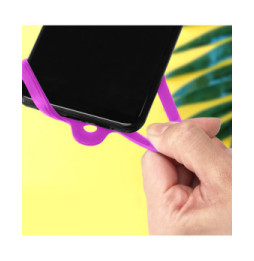 Avizar Cordon Smartphone avec Silicone Universel Extensible Réglable 90cm violet