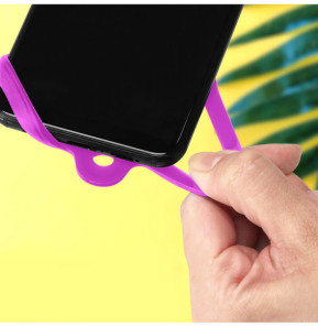 Avizar Cordon Smartphone avec Silicone Universel Extensible Réglable 90cm violet