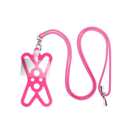 Avizar Cordon Smartphone avec Silicone Universel Extensible Réglable 90cm rose fuschia