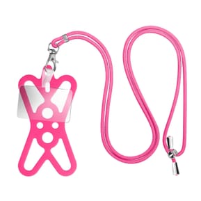 Avizar Cordon Smartphone avec Silicone Universel Extensible Réglable 90cm rose fuschia