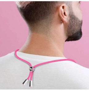 Avizar Cordon Smartphone avec Silicone Universel Extensible Réglable 90cm rose fuschia