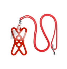Avizar Cordon Smartphone avec Silicone Universel Extensible Réglable 90cm Rouge