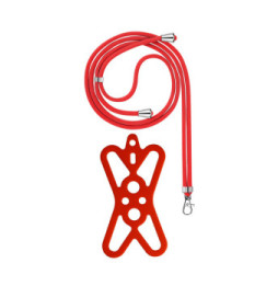 Avizar Cordon Smartphone avec Silicone Universel Extensible Réglable 90cm Rouge