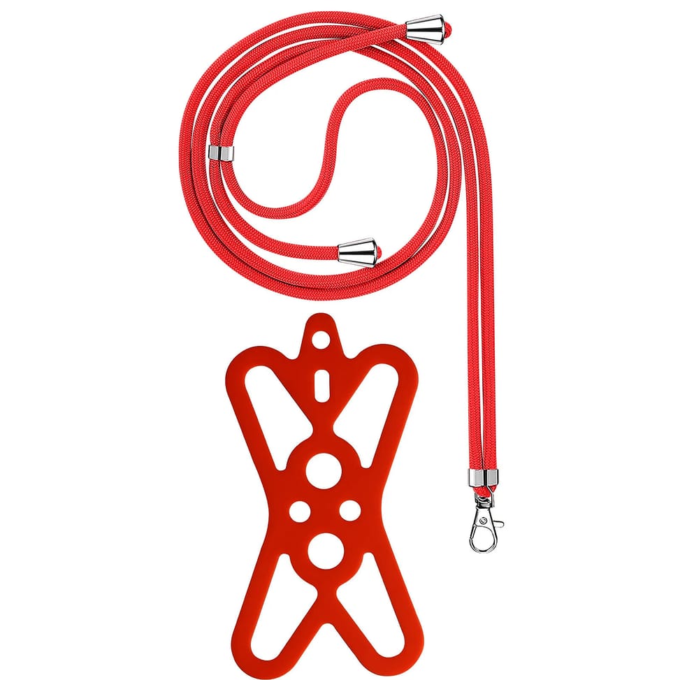Avizar Cordon Smartphone avec Silicone Universel Extensible Réglable 90cm Rouge — image 2