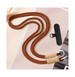 Avizar Cordon Smartphone Double Cordons Nylon 60cm Marron