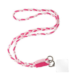 Avizar Cordon Téléphone Design Nylon Tressé 60cm Blanc / Rose