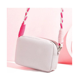 Avizar Cordon Téléphone Design Nylon Tressé 60cm Blanc / Rose